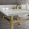 Kingston Brass KVPB36MSQ7 36-Inch Carrara Marble Console Sink, Marble White/Brushed Brass KVPB36MSQ7 - alternate 2